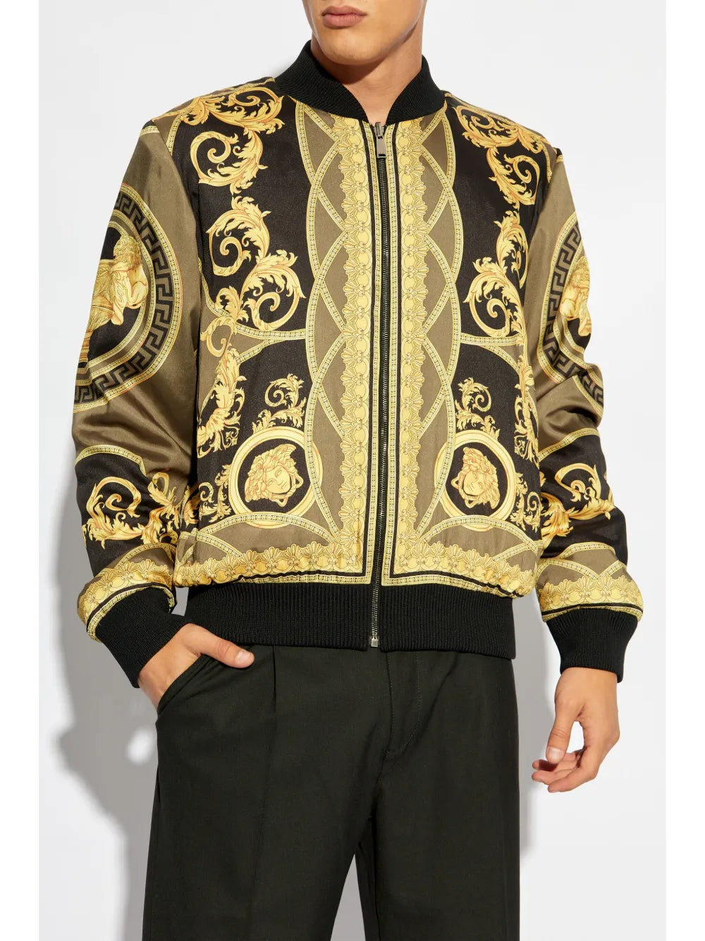 Jackets Reversible Barocco Bomber Versace Yellow Homme
