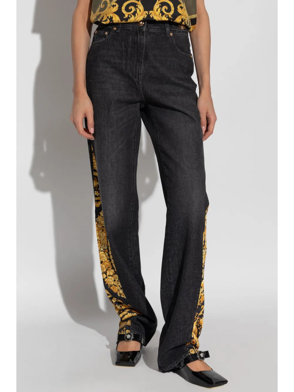 Pantalons Jean Barocco Versace Noir Femme