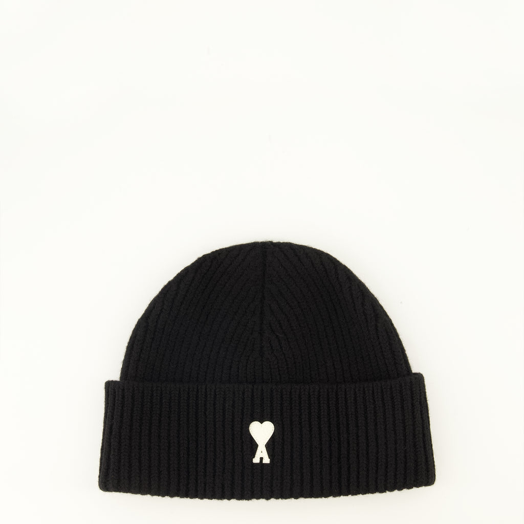 Chapeaux, casquettes et bonnets Bonnet noir en laine Ami PARIS Noir Unisexe