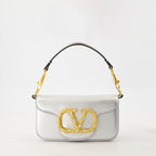 Bolsas de mão e de ombro Saco de Couro Lamé VLogo Valentino Garavani Prata Femme