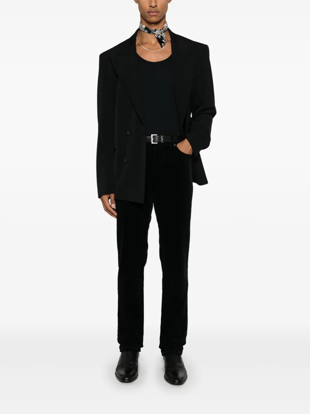 Pantalons Jean en velours Saint Laurent Noir Homme