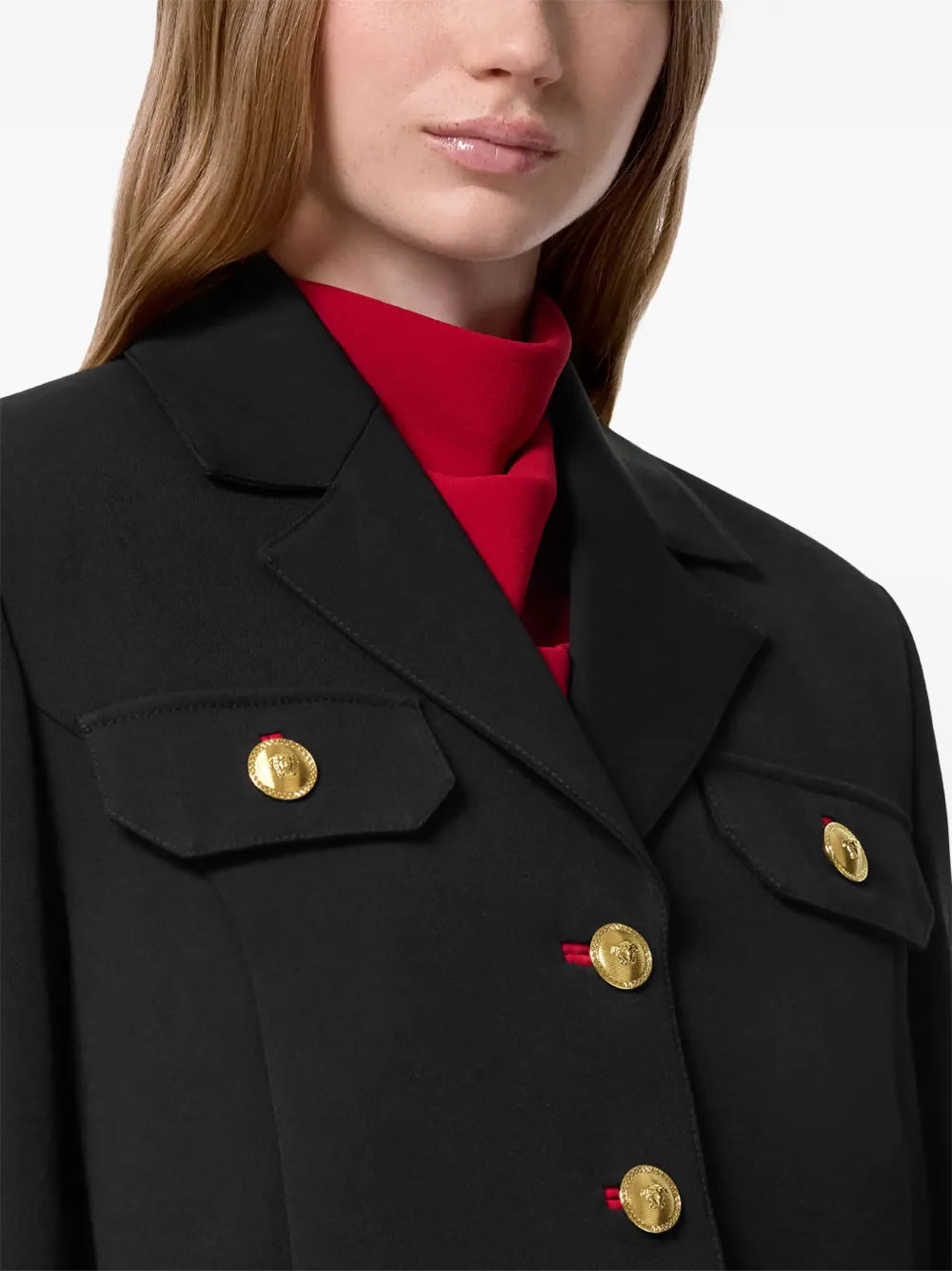 Vestes Veste courte en laine Versace Noir Femme