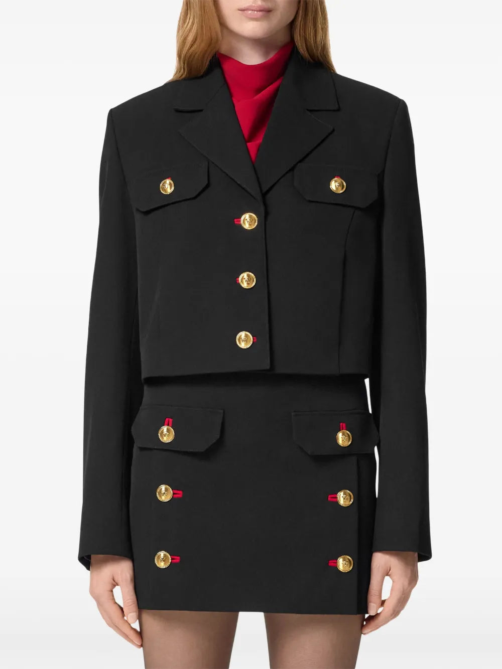 Vestes Veste courte en laine Versace Noir Femme