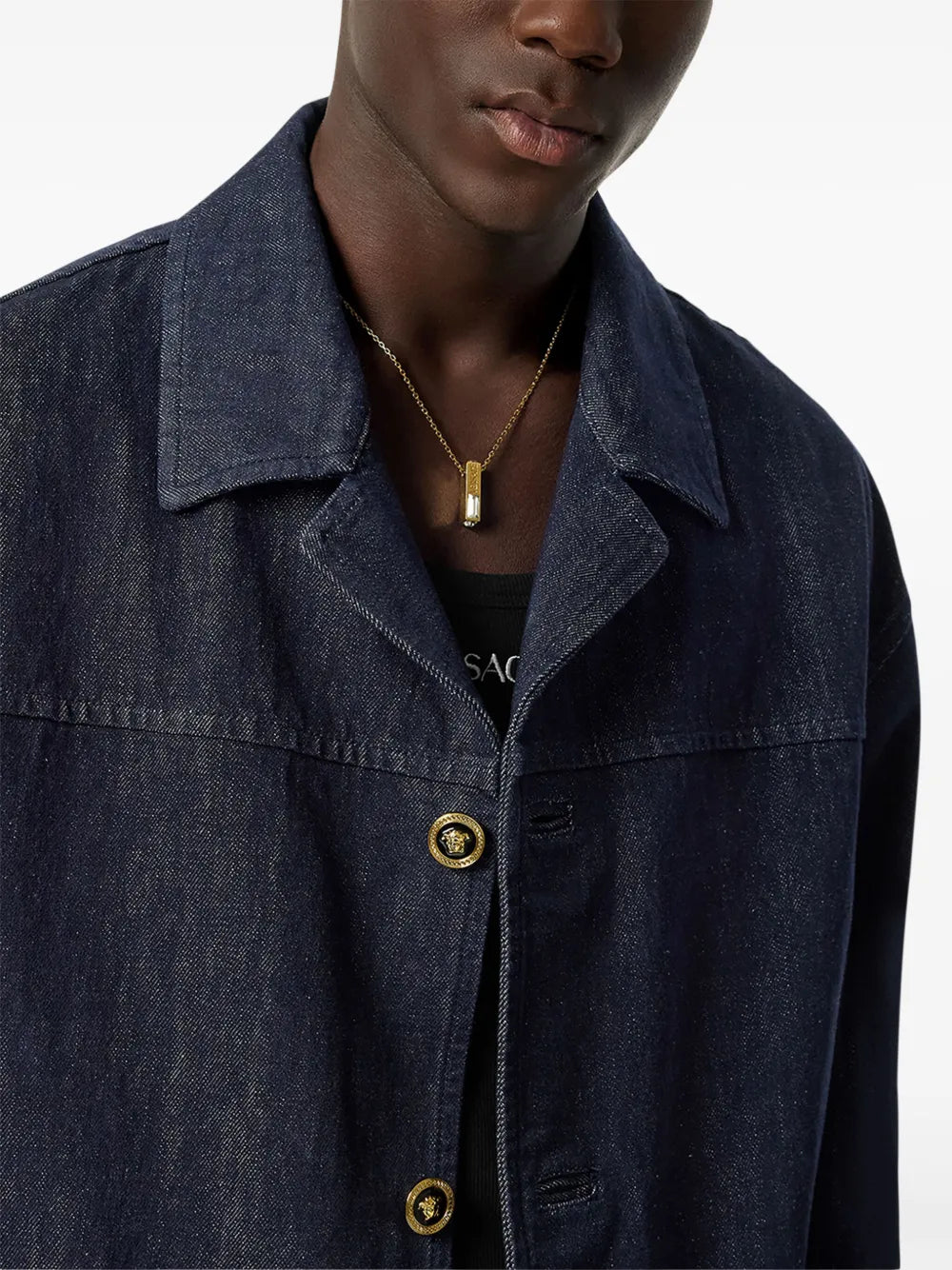 Vestes Manteau en jean brut Versace Bleu foncé Homme