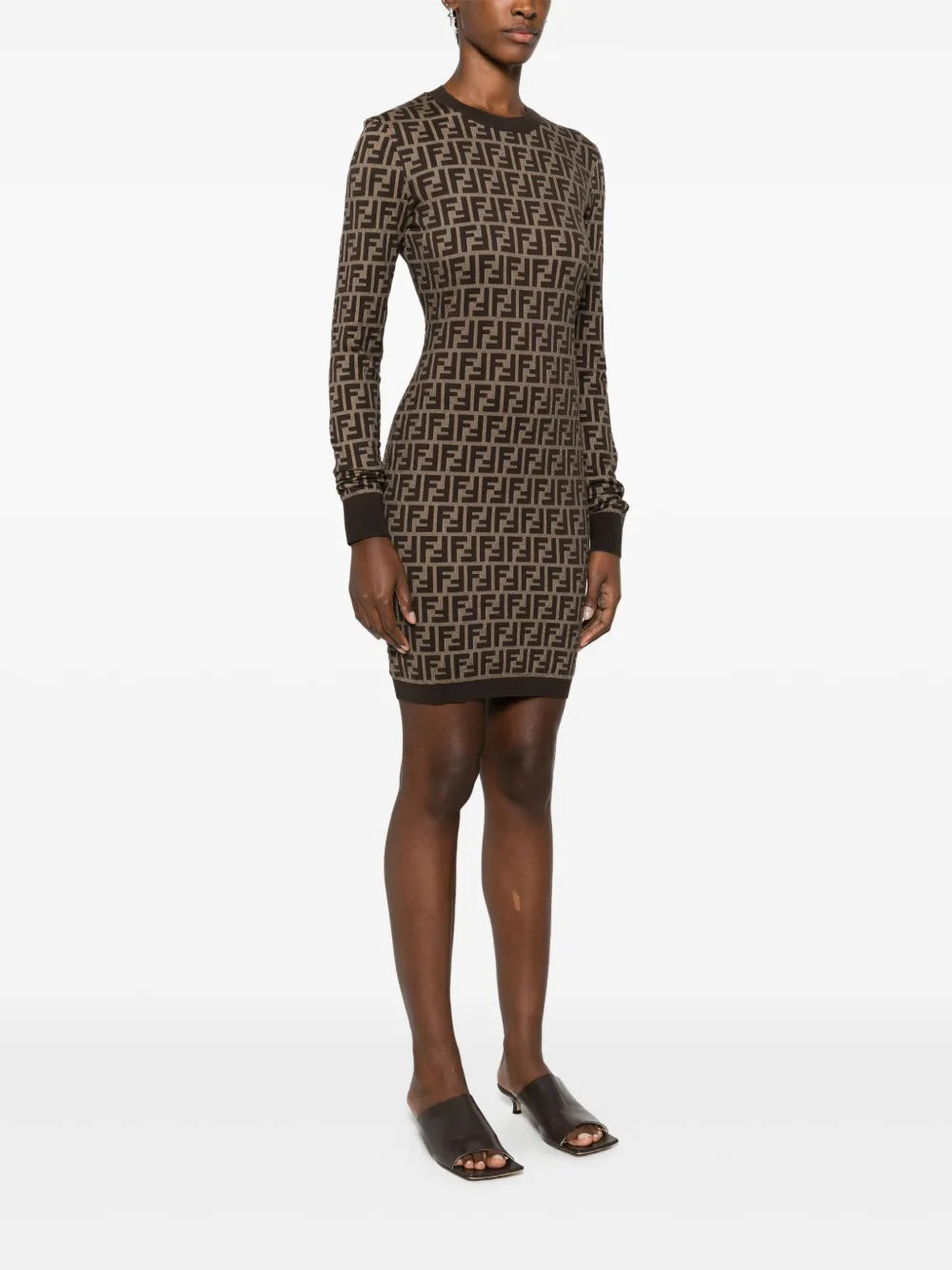 Vestidos FF Dress Fendi Marrom Femme