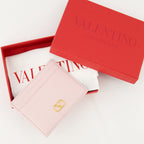 スモールレザーグッズ VLogoカードホルダー Valentino Garavani ピンク Femme