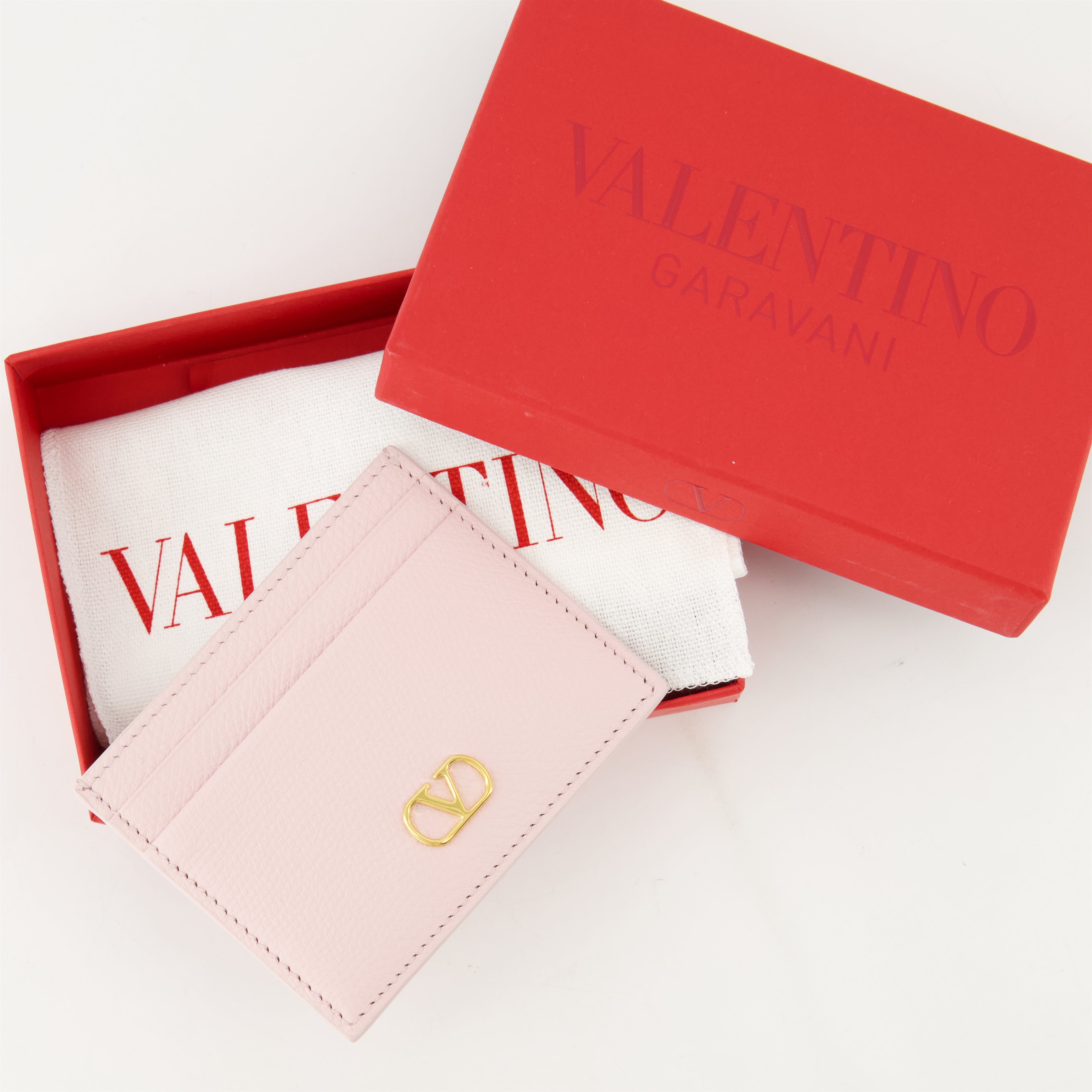 Small leather goods VLogo Cardholder Valentino Garavani Pink Femme