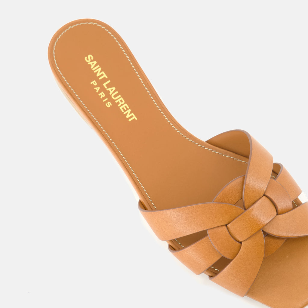 Chaussures ouvertes Mules Tribute Saint Laurent Marron Femme