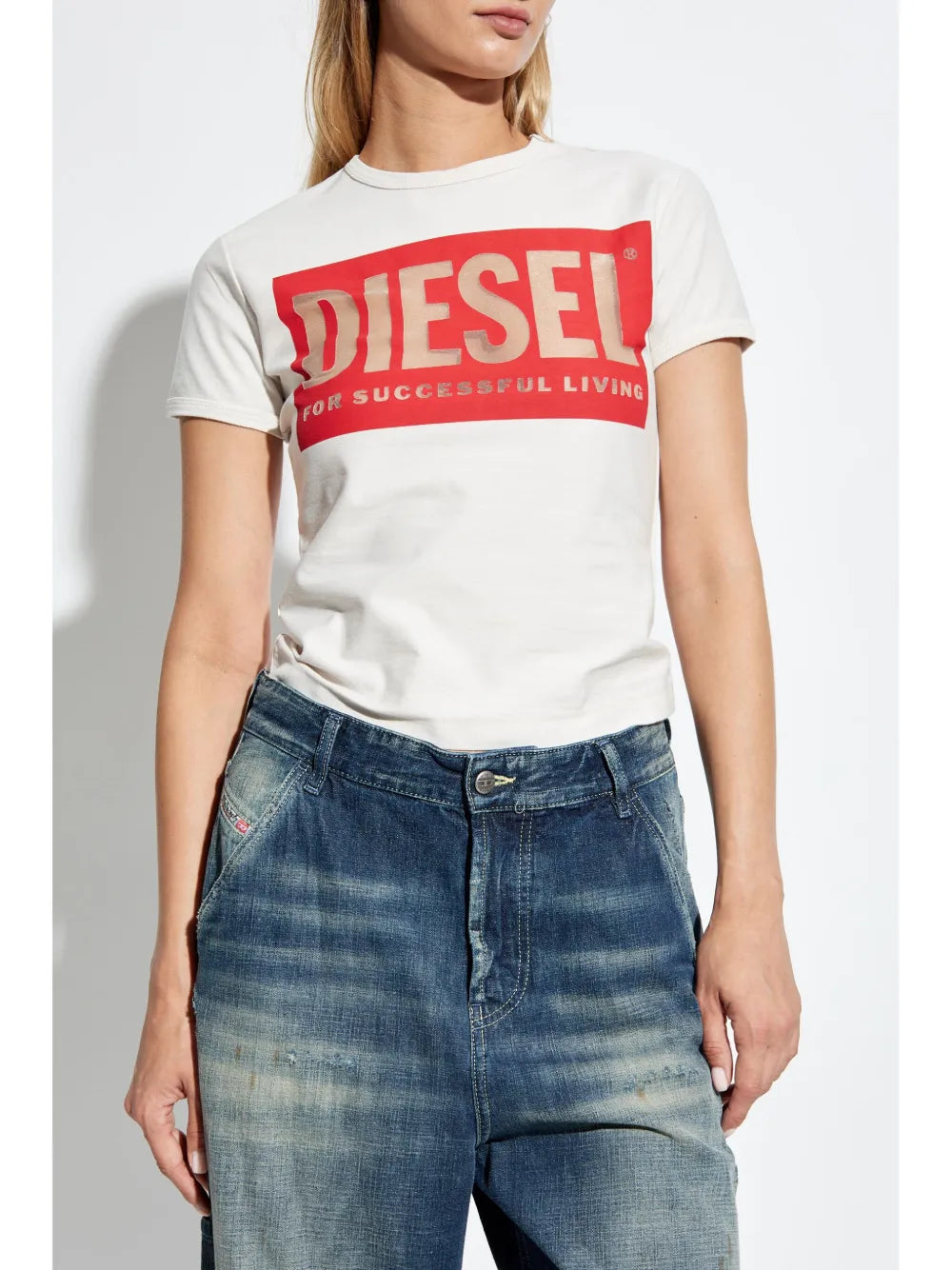 티셔츠 T-Malun T-Shirt Diesel 하얀색 Femme