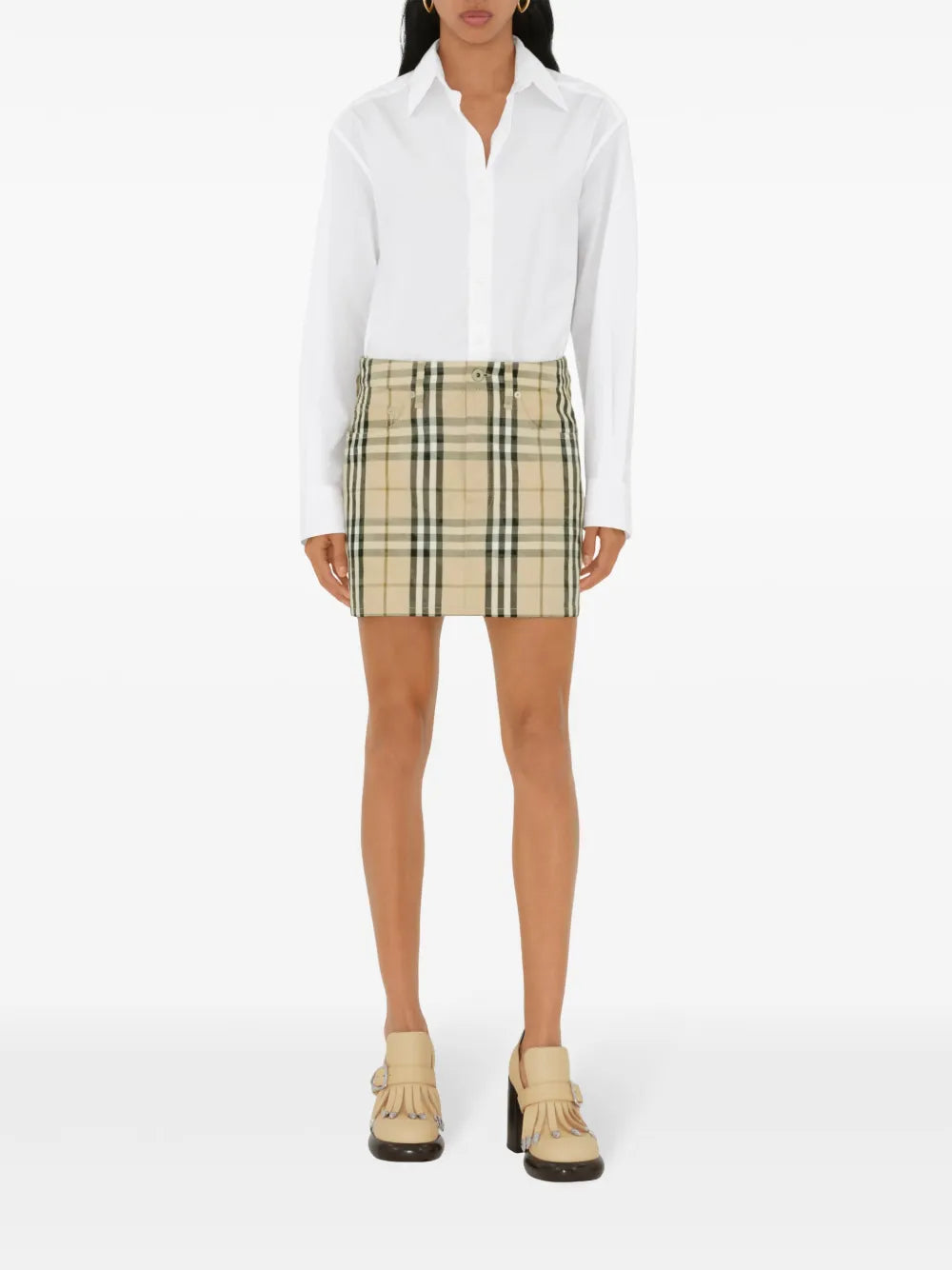Skirts Mini Check Skirt Burberry Beige Femme