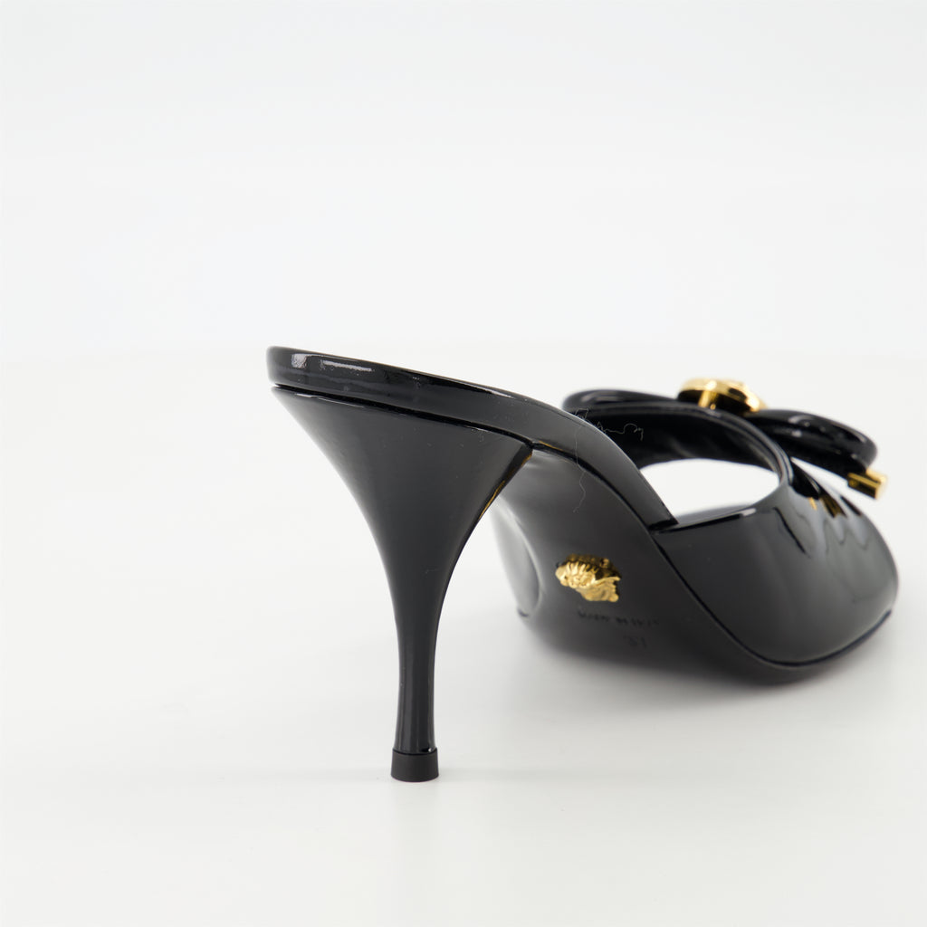 Chaussures ouvertes Mules à talon Bow Versace Noir Femme