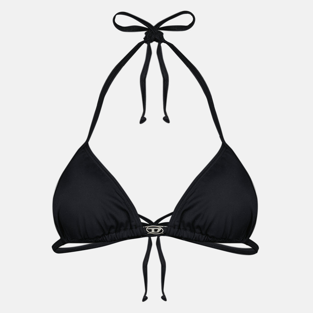 Bild des schwarzen Nylon-Bikini-Oberteils Elettra von Diesel für Frauen - Frühjahr/Sommer 2026 - Vorderansicht