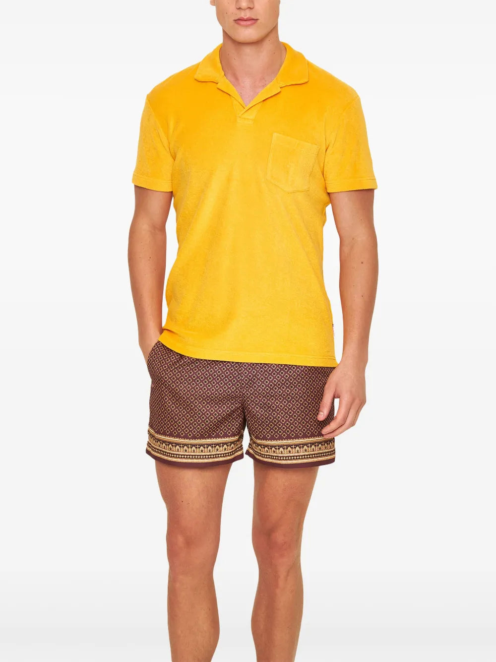 Polos Polo Terry Orlebar Brown Orange Homme