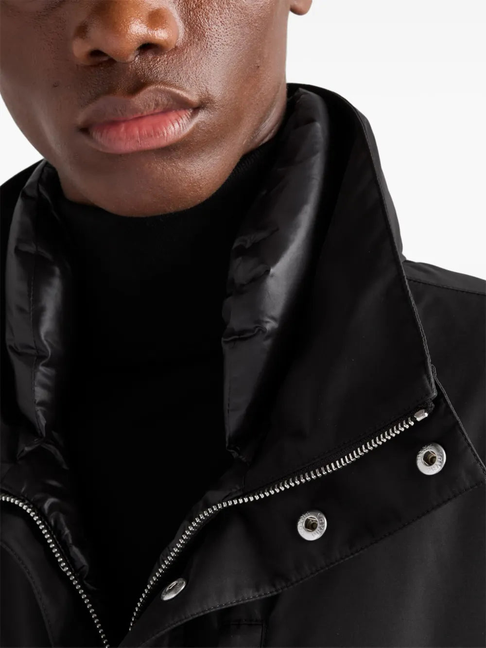 Vestes Parka en Re-Nylon Prada Noir Homme