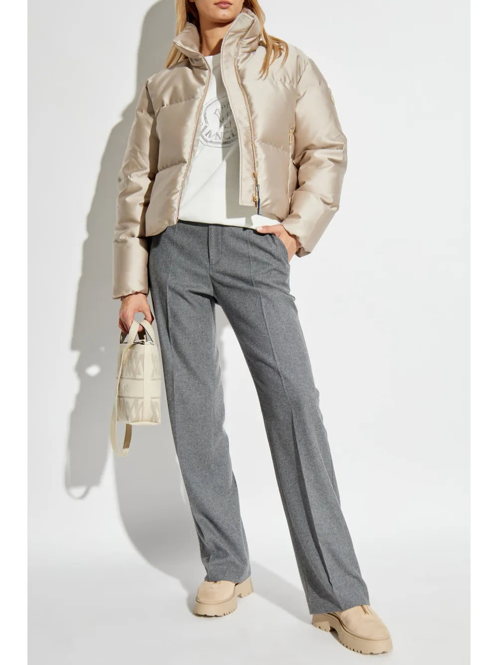 Manteaux Doudoune Bonnelles Moncler Beige Femme