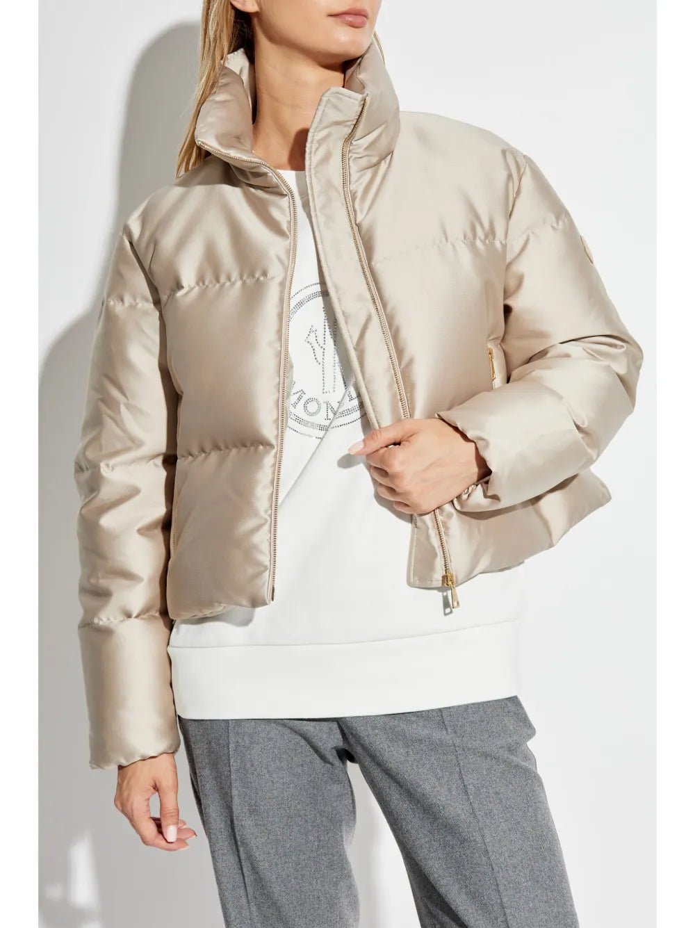 Manteaux Doudoune Bonnelles Moncler Beige Femme