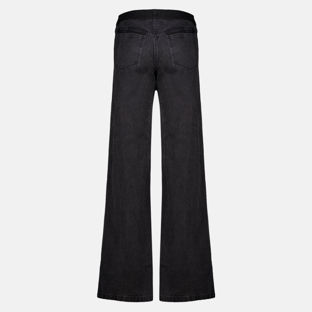 Pantalons Jean en denim noir destructuré Christopher Esber Noir Femme
