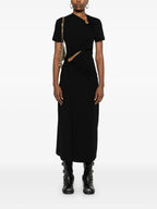 Image de l'article Robe noire longue de la marque Rabanne pour Femme - Saison Automne-Hiver 2025 - Vue de Dos