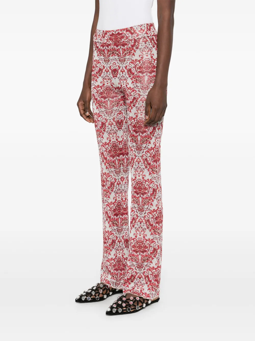 Pantalones Pantalones Impresos Rabanne Rojo Femme