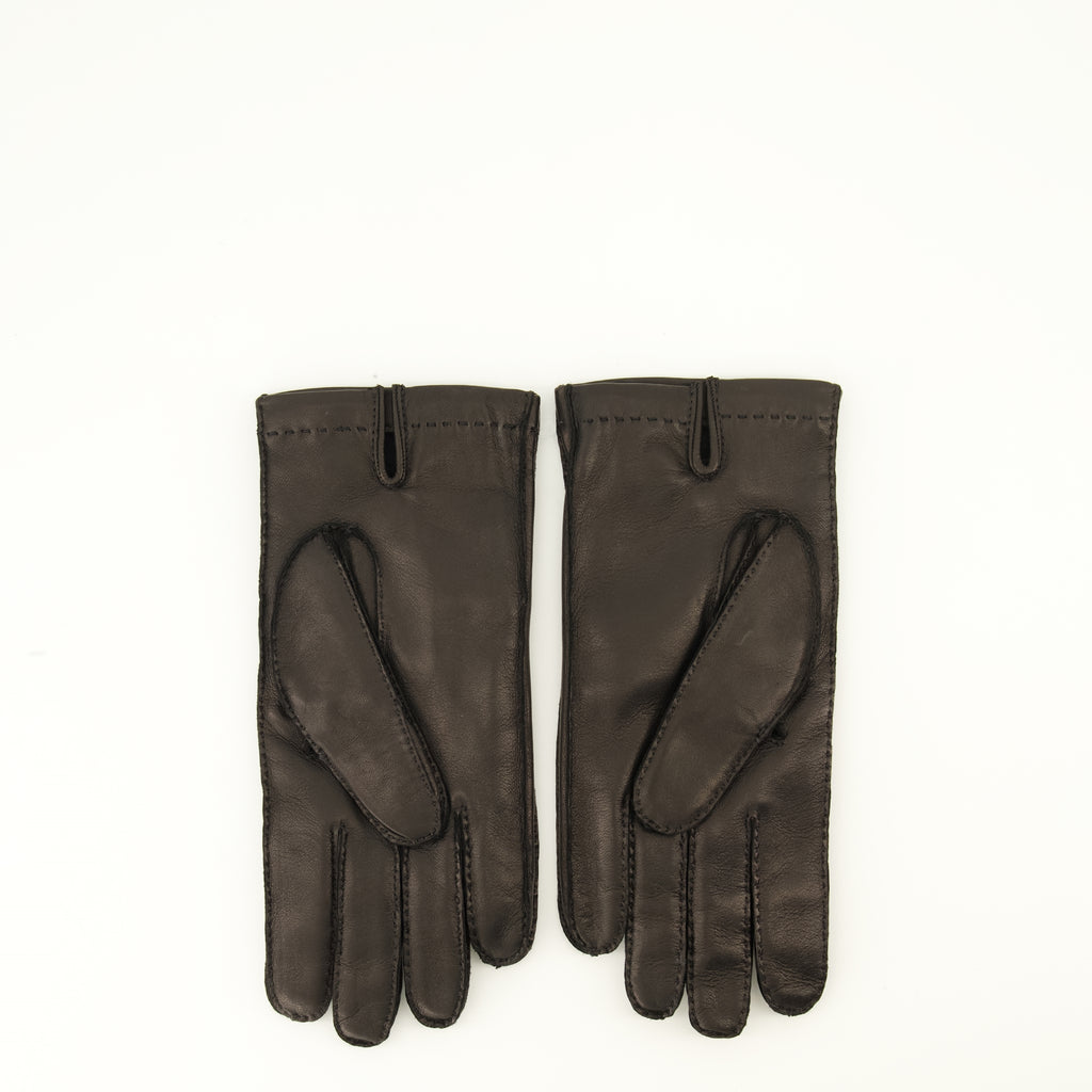 Écharpes, foulards et gants Schwarze Lederhandschuhe Prada Noir Homme