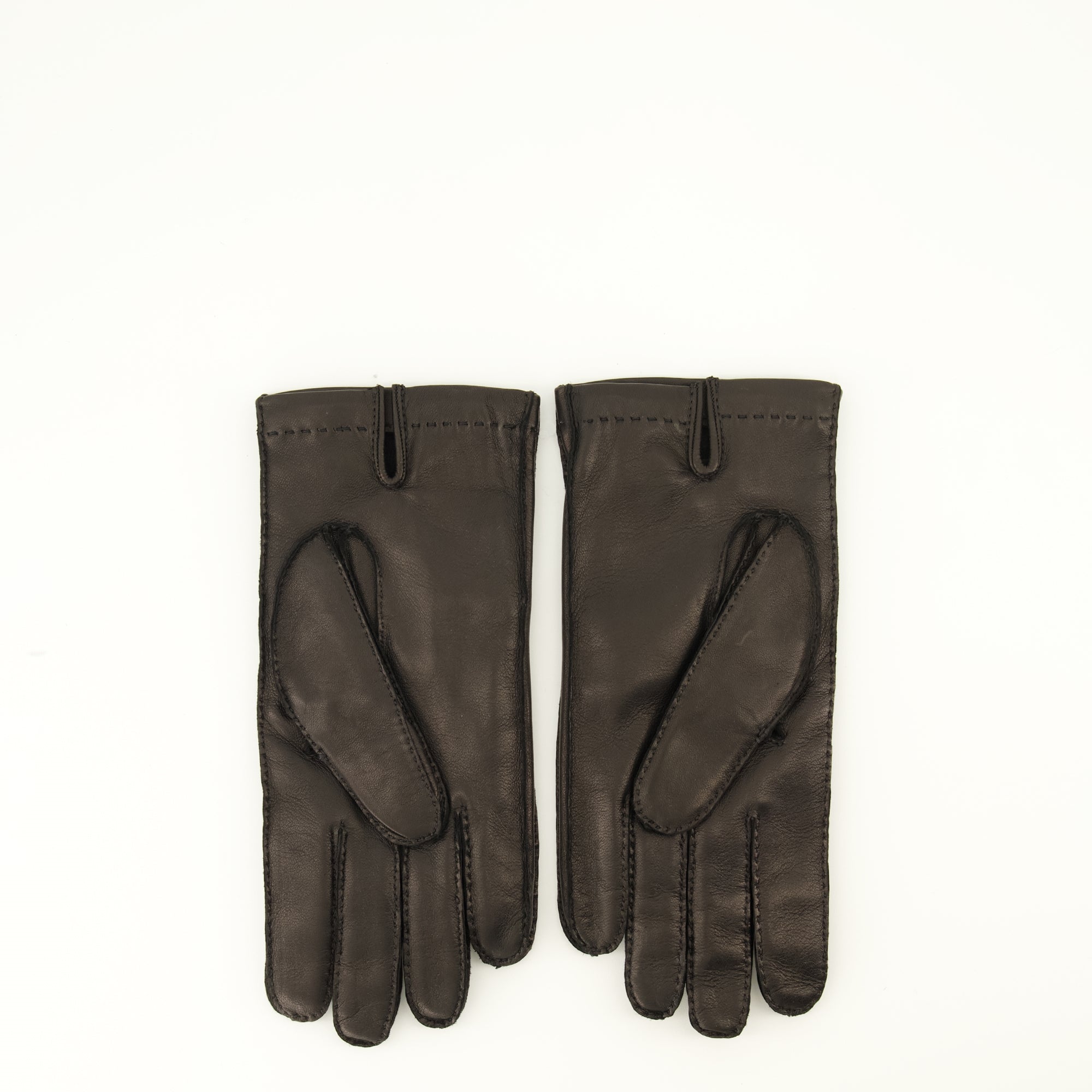 Écharpes, foulards et gants 黒のレザーグローブ Prada Noir Homme