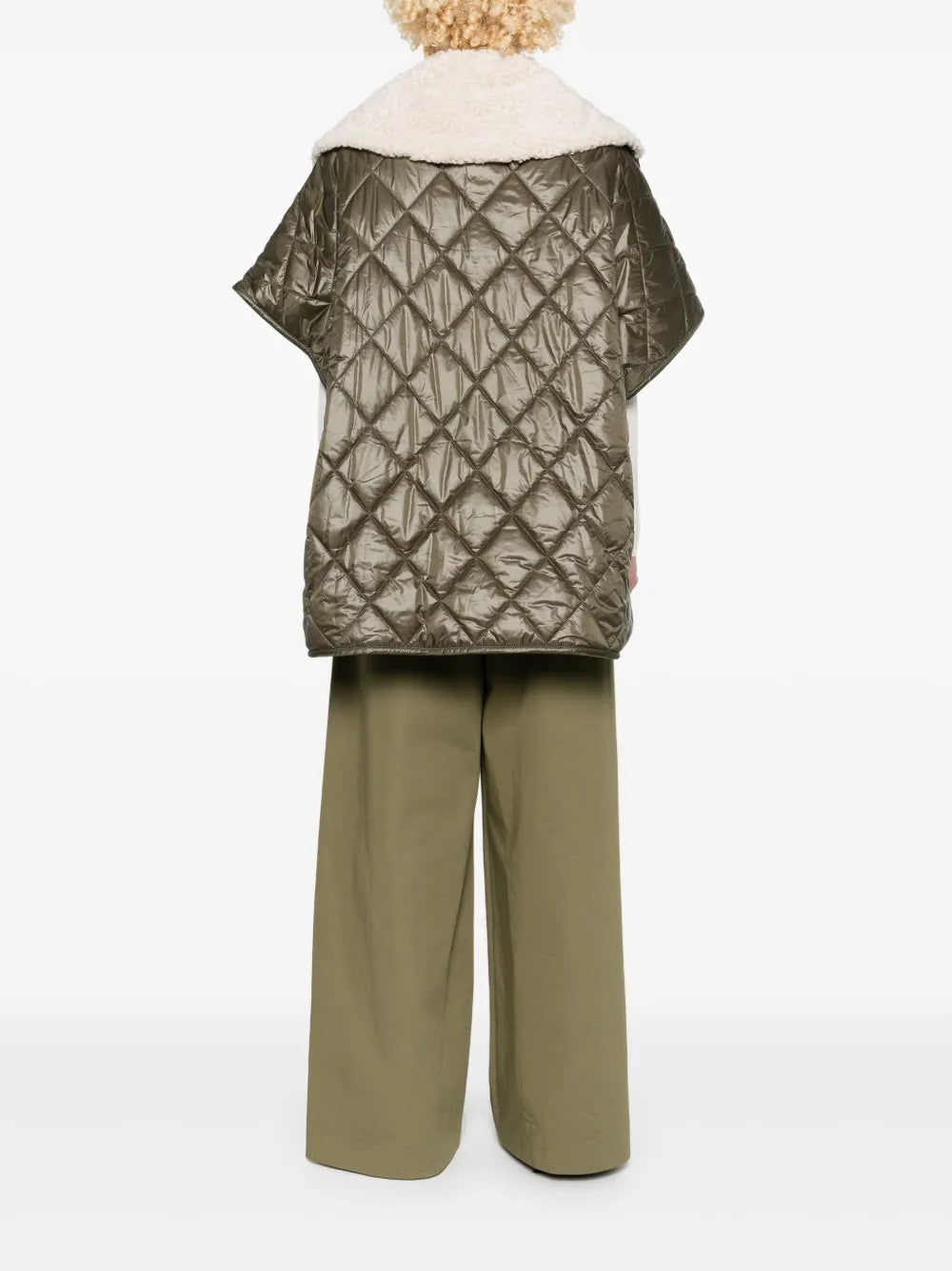 Vestes Cape matelassée Moncler Kaki Femme