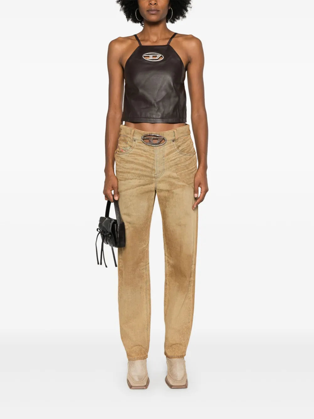 Pantalons Jean droit D-Ark-Fsf Diesel Marron Femme