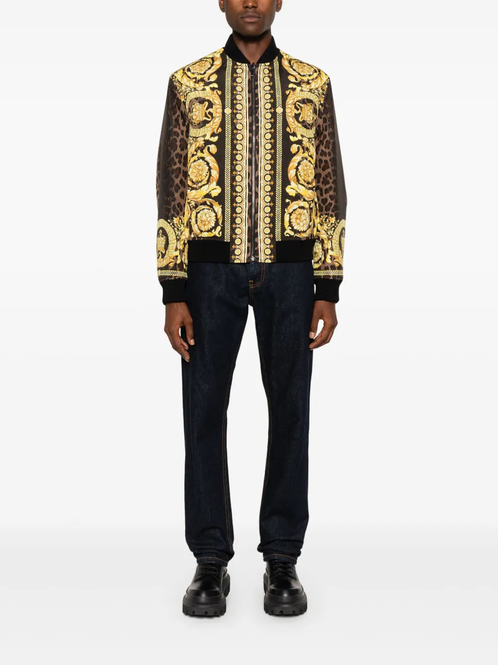 Jackets Reversible Barocco Bomber Versace Yellow Homme