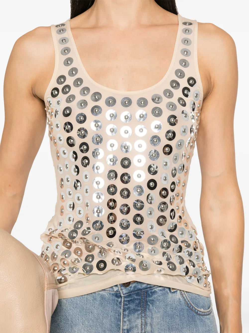 Top Top in Jersey Rabanne Argento Femme