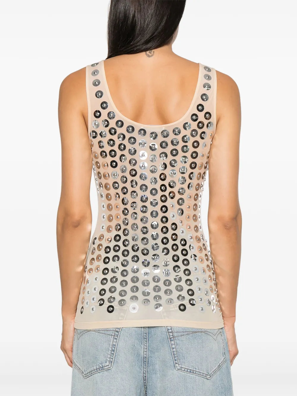 Top Top in Jersey Rabanne Argento Femme