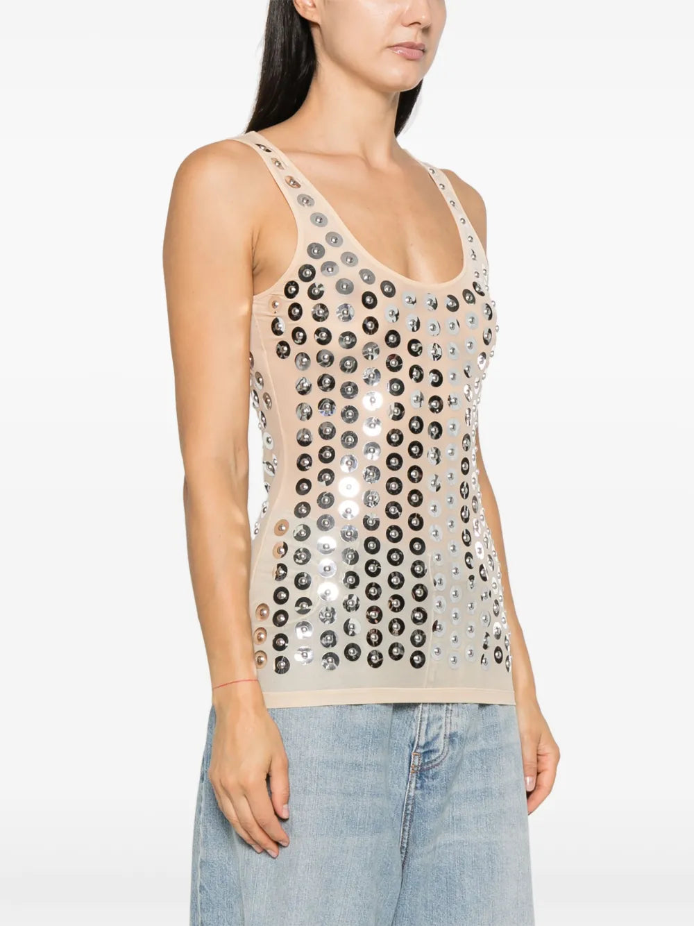 Top Top in Jersey Rabanne Argento Femme