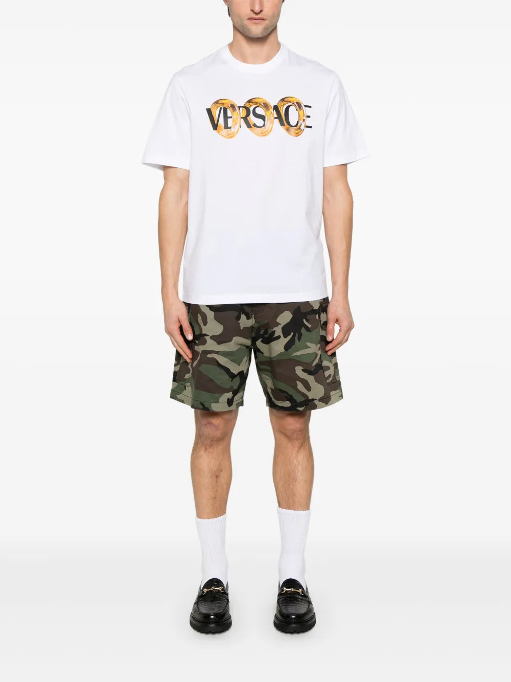 T-shirts T-shirt maxi chain Versace Blanc Homme