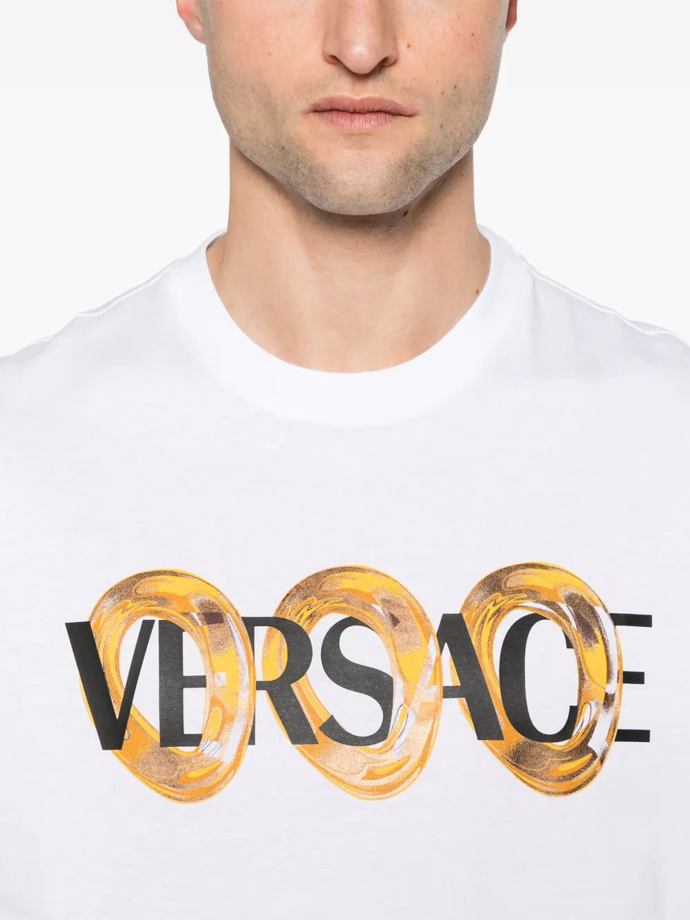 T-shirts T-shirt maxi chain Versace Blanc Homme