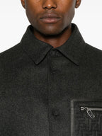 Camicie Giacca Camicia in Lana Fendi Grigio Homme