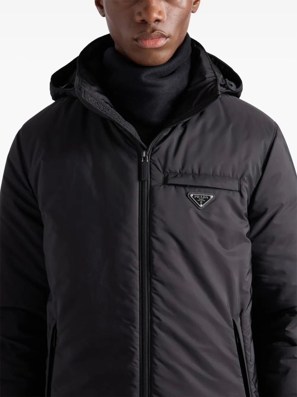 Manteaux Doudoune en Re-Nylon Prada Noir Homme