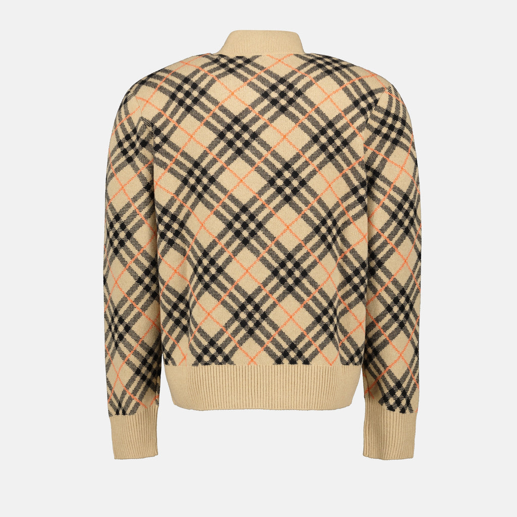 Jackets Checked Cashmere Bomber Burberry Beige Homme