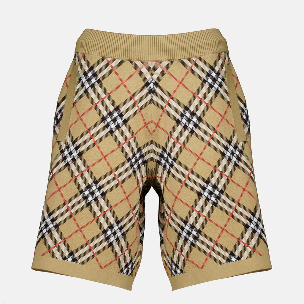 Shorts Kurze karierte Baumwolle Burberry Beige Femme