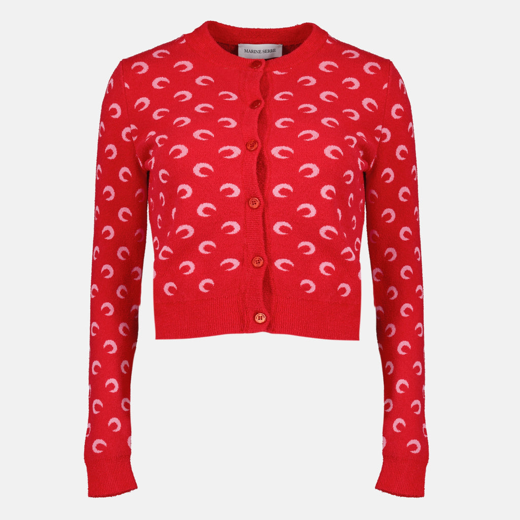 Maille Moon Boucle Cardigan Red Marine Serre Rouge Femme