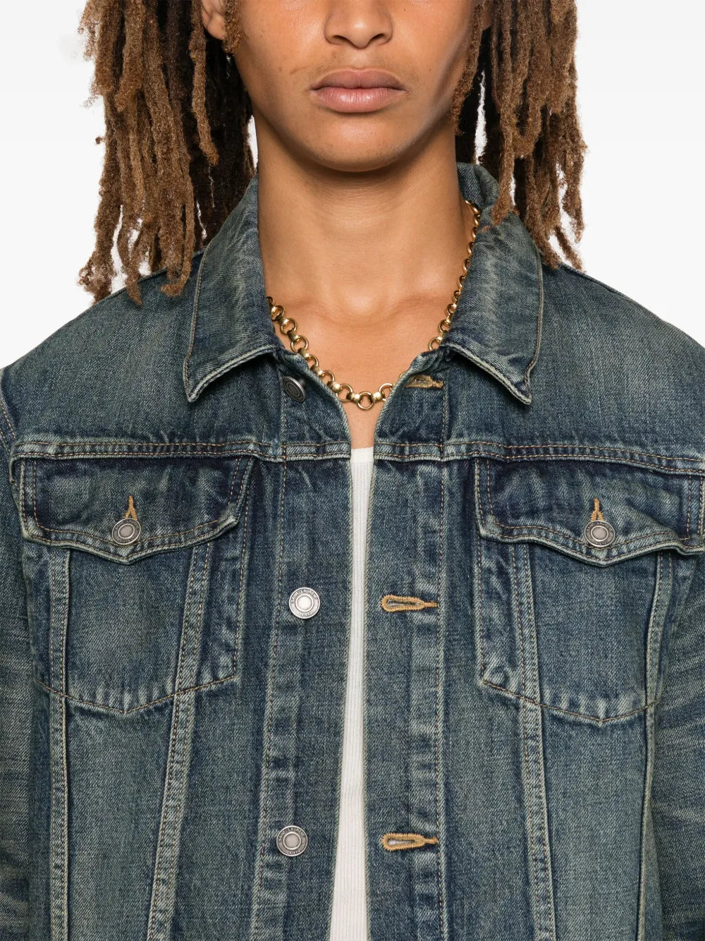 Vestes Veste en jean Saint Laurent Bleu Homme