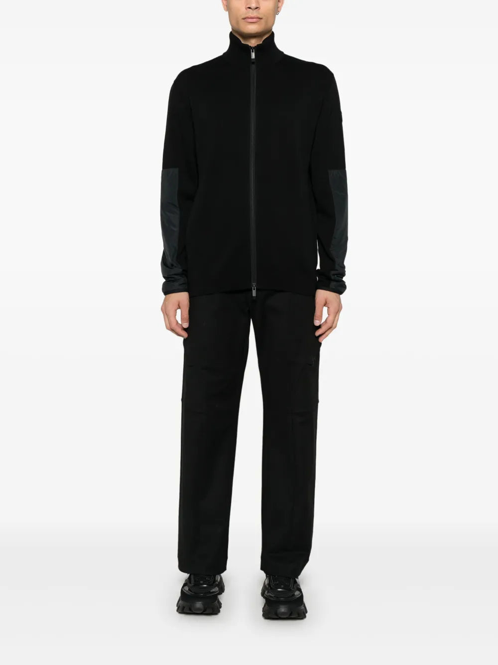 재킷 지퍼 코튼 재킷 Moncler 검은색 Homme