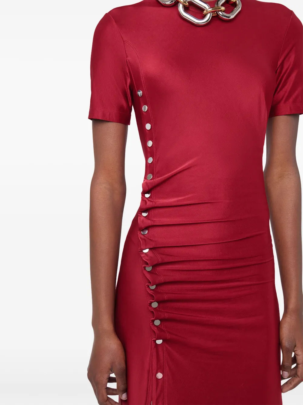 Vestidos Vestido Lurex Drapeado Rabanne Vermelho Femme