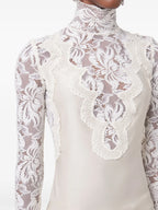 トップス サテンとレースのブラウス Rabanne 白 Femme