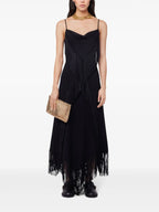 Dresses Fringed Long Dress Rabanne Black Femme