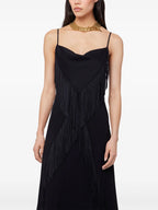 Dresses Fringed Long Dress Rabanne Black Femme