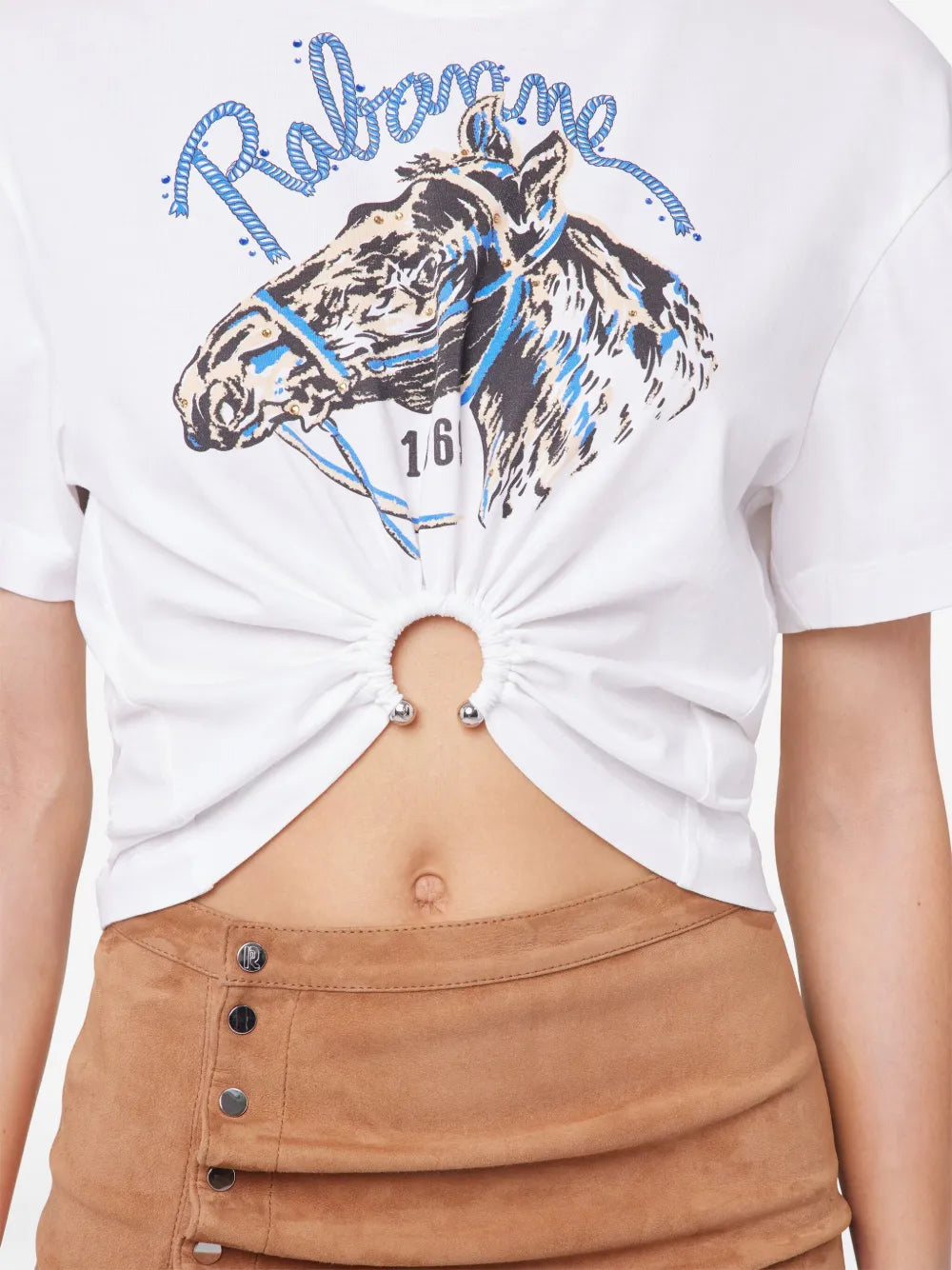 T-Shirts Bedrucktes Weißes T-Shirt Rabanne Weiß Femme