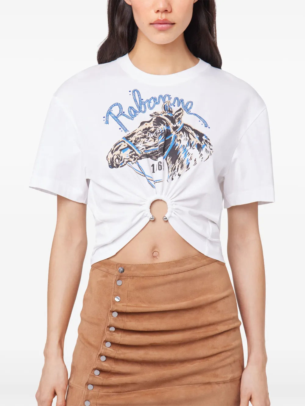 T-Shirts Bedrucktes Weißes T-Shirt Rabanne Weiß Femme