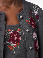 Maille Cardigan en laine et cachemire Rabanne Gris Femme