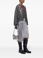 Maille Cardigan en laine et cachemire Rabanne Gris Femme