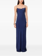 Vestidos Vestido Longo de Cetim Rabanne Azul escuro Femme