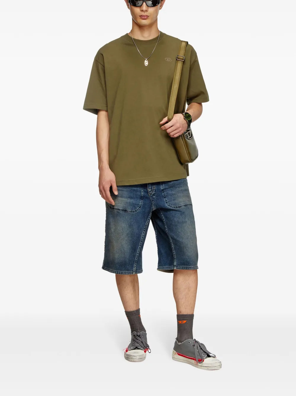 T-shirts T-shirt T-Boggy-Megoval Diesel Kaki Homme